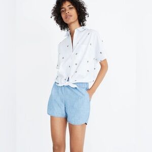 Madewell chambray cotton pull on shorts